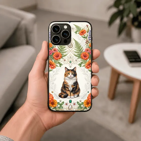 Gato y flores